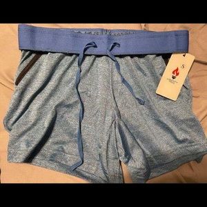 blue athletic shorts